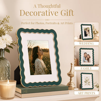 8x10 Scalloped Wavy Metal Picture Frame (Hidden Jade / 8x10)