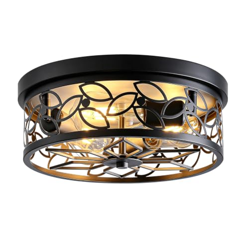 12.6" Gold Accent Flush Mount Ceiling Light