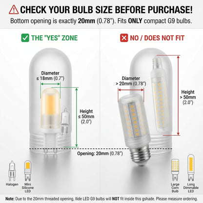 8 Pack G9 Frosted Glass Bulb Covers (frosted)