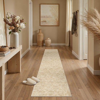 2x8 Runner Rugs Beige Washable Hallway Rug (L| Beige / 2' x 8' (Runner))
