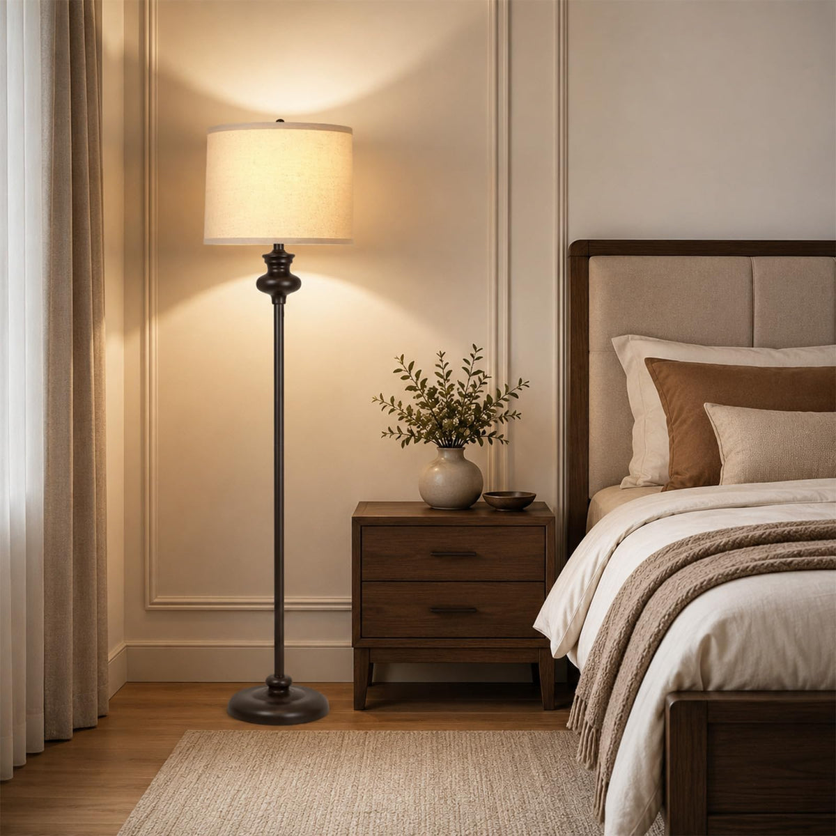 Floor Lamp Standing Lamp for Living Room (Brown Style 01)