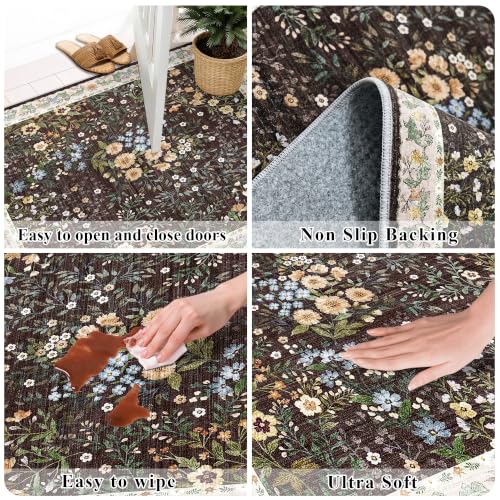 5x5 Living Room Area Rug Washable (Brown / 5x5)