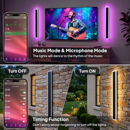 2 Pack LY RGB Outdoor Wall Lights