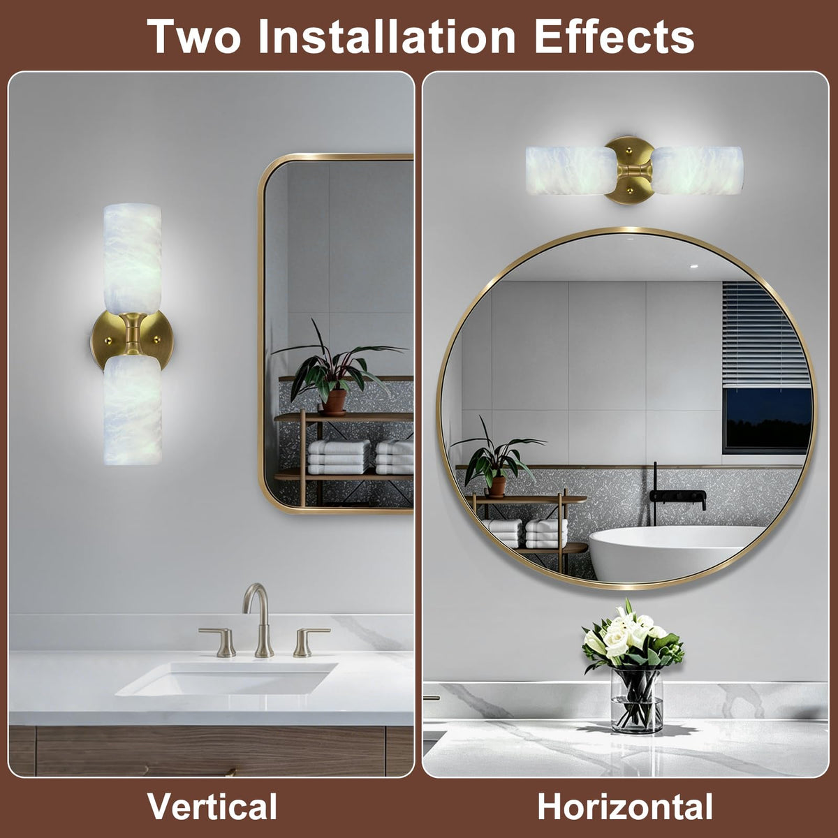 14in Modern Natural Alabaster Wall Sconce