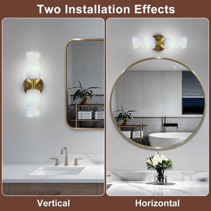 14in Modern Natural Alabaster Wall Sconce