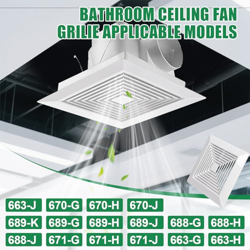 2P 9” BP90 Spring Bathroom Exhaust Fan Cover 9