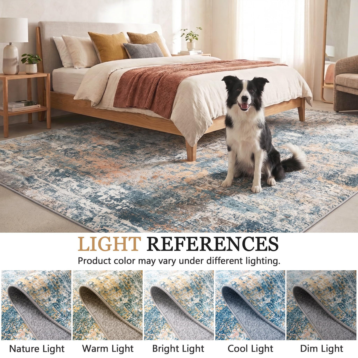 Washable Area Rug 3x6 (Abstract-blue Orange / 3' x 6' (Rectangular))
