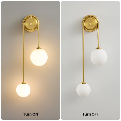 2 Light Milk White Glass Wall Sconce