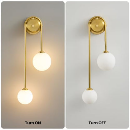 2 Light Milk White Glass Wall Sconce