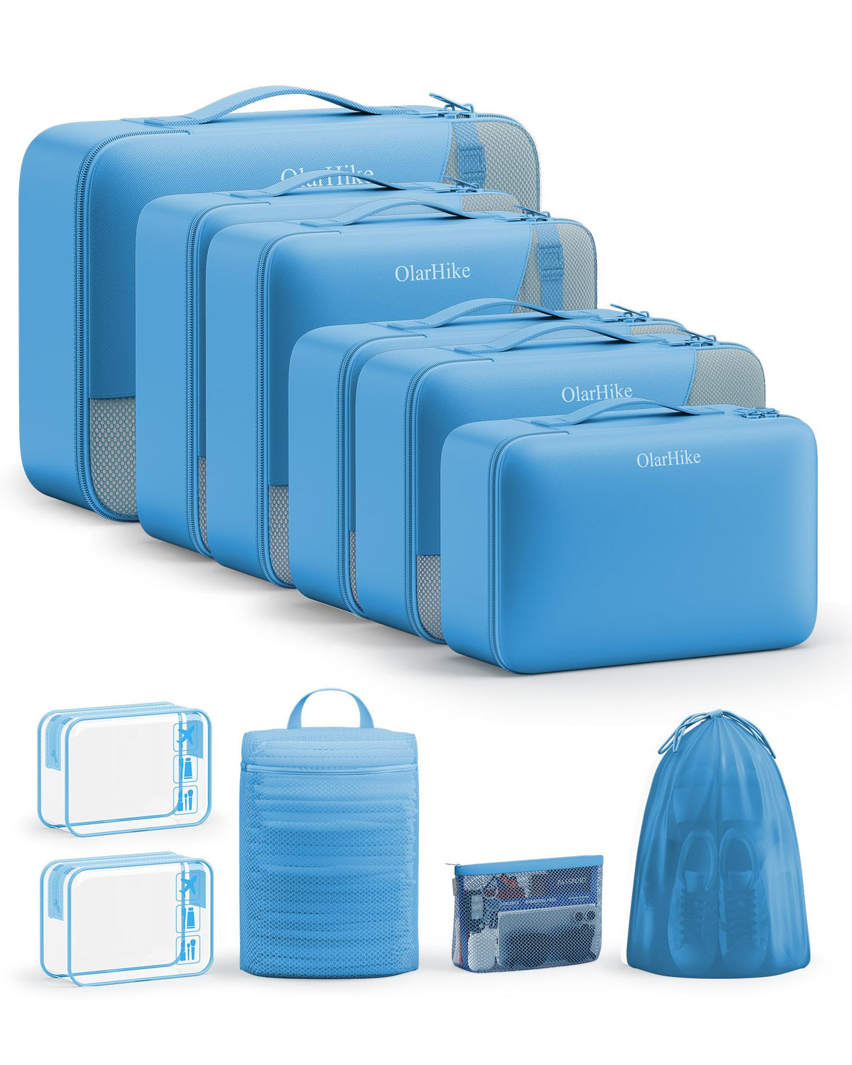 Packing Cubes for Travel (20 Azure Blue)