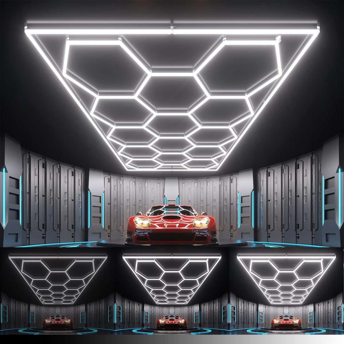 Dimmable Hexagon Garage Lights (14Hex+Border)