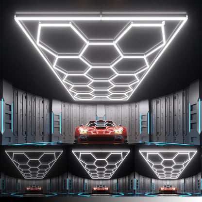 Dimmable Hexagon Garage Lights (14Hex+Border)
