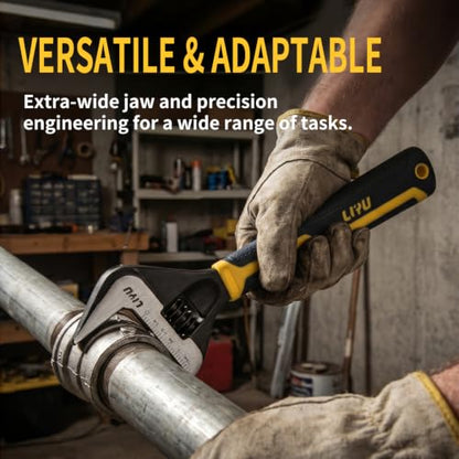 8 Inch Wide Jaw Opening Adjustable Wrench