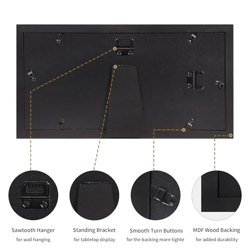 4x6 Collage Picture Frames (Rustic Black / 7x13.5in (1Pack))