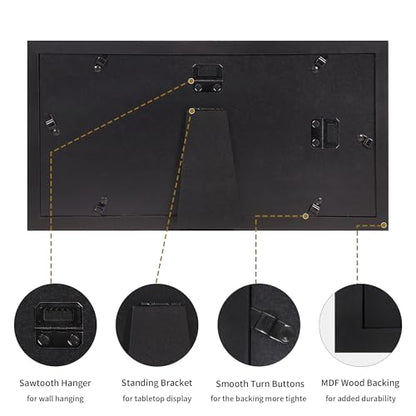 4x6 Collage Picture Frames (Rustic Black / 7x13.5in (1Pack))