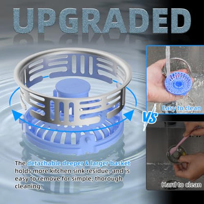 3 in 1 Kitchen Sink Drain Strainer (Blue)