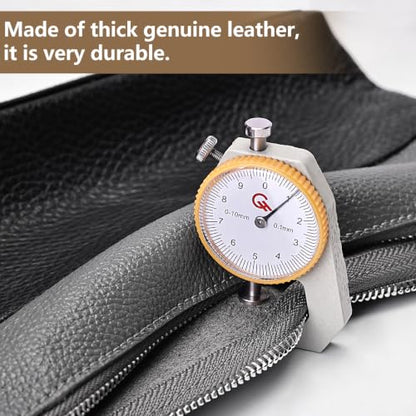 Genuine Leather Tool Pouch with Zipper