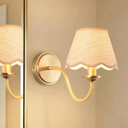 Boho Rattan Wall Sconce