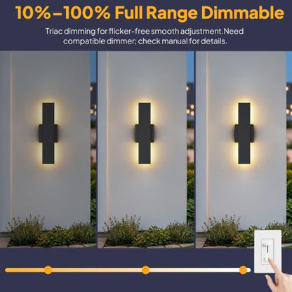 2 Pack Outdoor Wall Lights