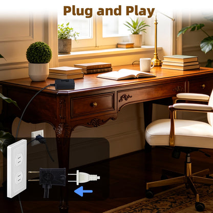 Plug in Dimmer Switch for Lamp Full Range Slide Control Lamp Dimmer (Black / 1-Pack)