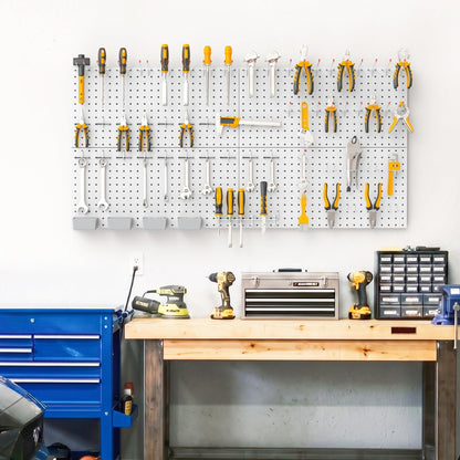 Garage Tools Organizer Boards Kit with Hooks (Gray)