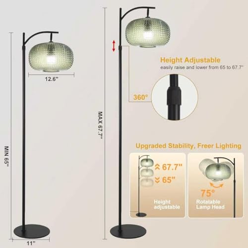 Dark Green Floor Lamps for Living Room (Black+Dark Green)