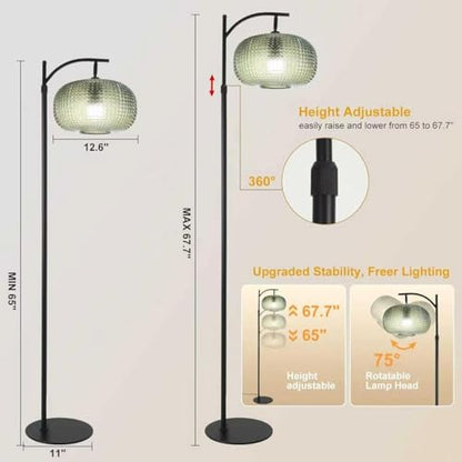 Dark Green Floor Lamps for Living Room (Black+Dark Green)