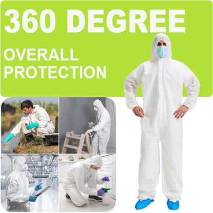 Hazmat Suits 15 Pack Disposable Protective Coveralls