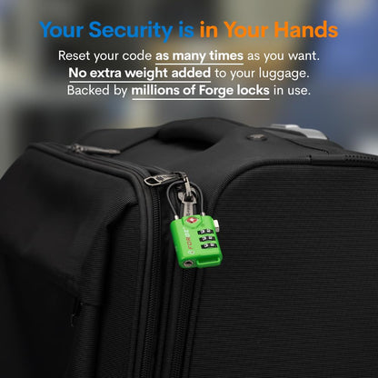 TSA Approved Luggage Locks (Green 4 Pack)