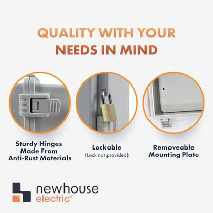 Gray Weatherproof Electrical Junction Box Polycarbonate NHWE