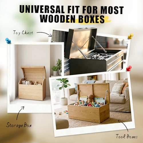 2 Pack Slow Close Hinges for Toy Box 15 inch