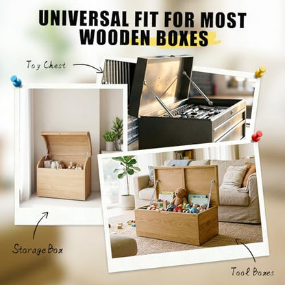 2 Pack Slow Close Hinges for Toy Box 15 inch