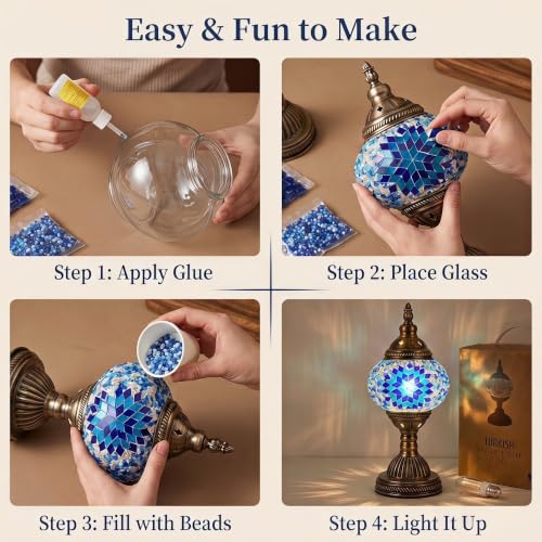 DIY Turkish Mosaic Lamp Kit with Gift Box