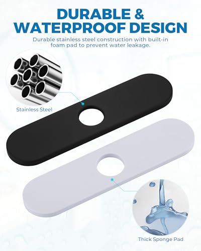 10.2 Inch Faucet Deck Plate (Matte Black)