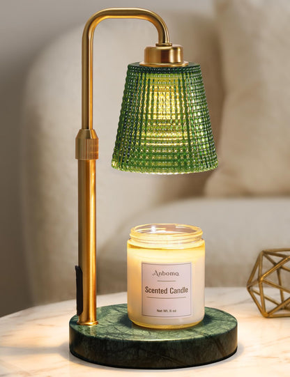Marble Candle Warmer Lamp with Timer (Marble-Green)