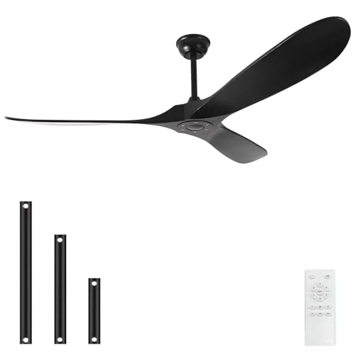 42/52/60/72''Solid Wood Ceiling Fans no Light,Ceiling Fans with Large Airflow,Indoor and Outdoor Ceiling Fan for Living Room,Bedroom,Patios