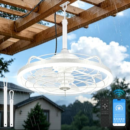 Outdoor Ceiling Fan with Light for Patios