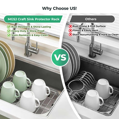 30" x 16" Stainless Steel Sink Grid Bottom Protector Rack (30" x 16" Rear Drain)