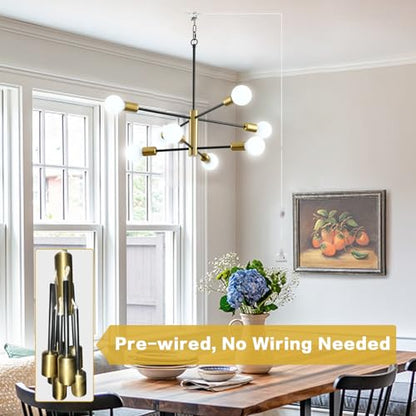 8 Light Plug in Chandelier