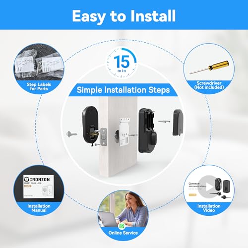 350YS 5-in-1 Keyless Entry Door Lock Smart Deadbolt with Handle