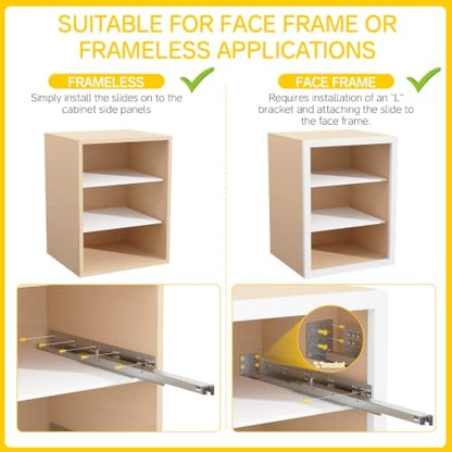 Undermount Soft Close Drawer Slides with Rear Mount Brackets