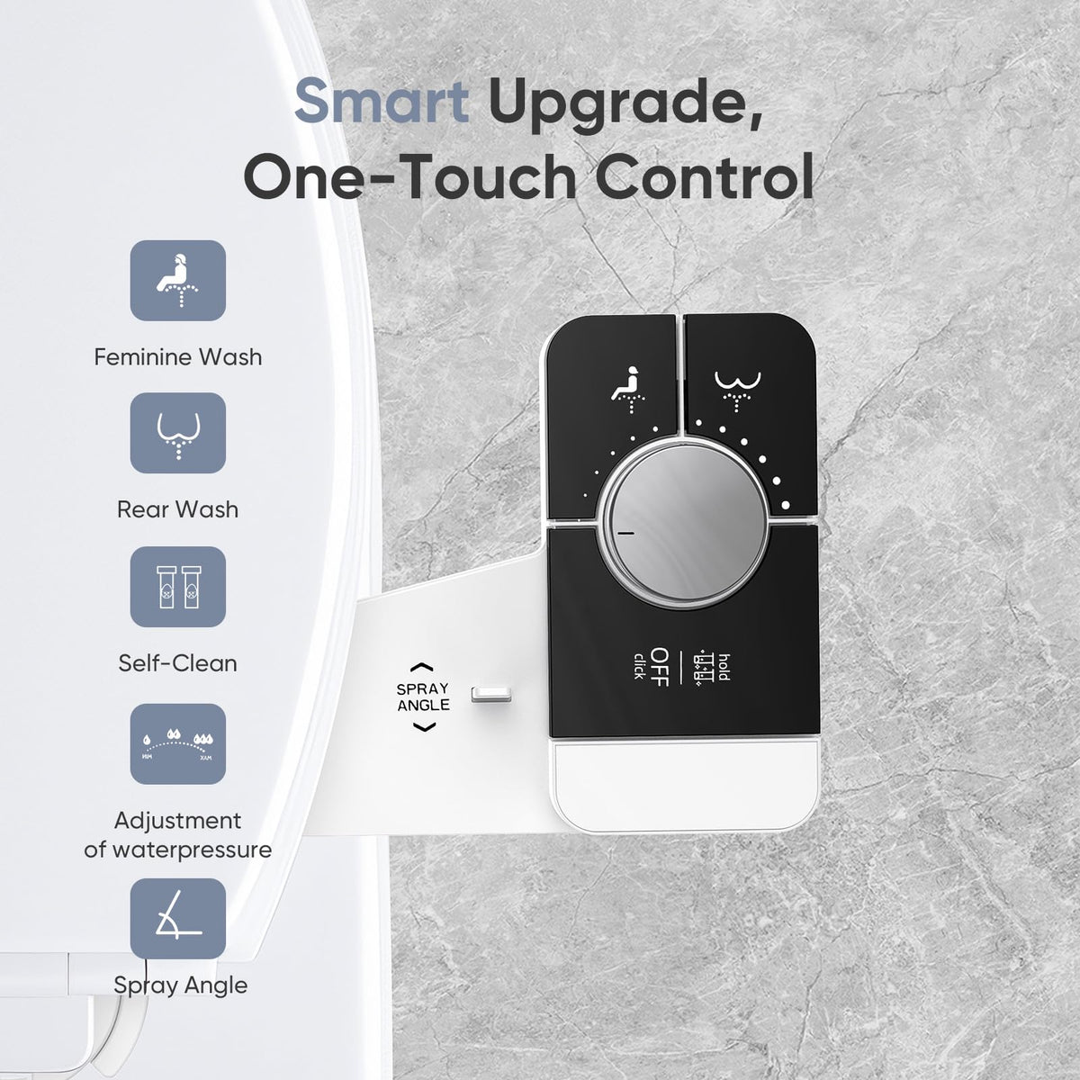 Upgrade Bidet Attachment for Toilet Seat (Black Chrome)