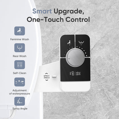 Upgrade Bidet Attachment for Toilet Seat (Black Chrome)