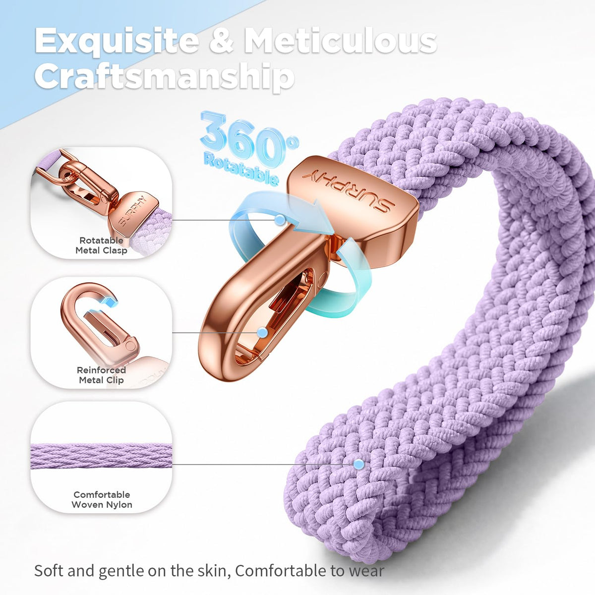 Elastic Phone Wrist Strap (Purple)