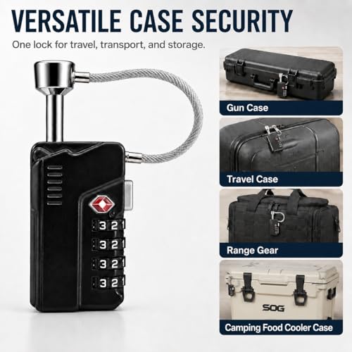 TSA Approved Combination Locks 2 Pack for Gun Cases