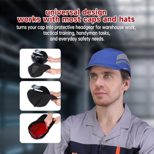 Skin Friendly Bump Cap Insert. Lightweight Hard hat Liner for Baseball Caps.Ventilated Safety Shell & Protective Headgear
