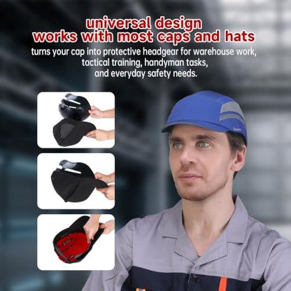 Skin Friendly Bump Cap Insert. Lightweight Hard hat Liner for Baseball Caps.Ventilated Safety Shell & Protective Headgear