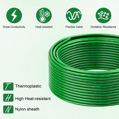 THHN Wire 14 Gauge 10FT (Green / 14 Gauge 10FT)