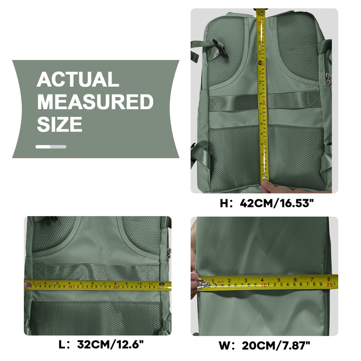Travel Backpack For Women Men (Olive Green / 25 liters)