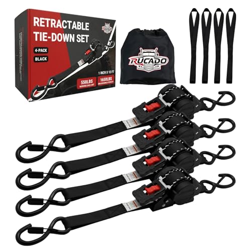 Retractable Ratchet Straps 1 Inch x 12 Ft